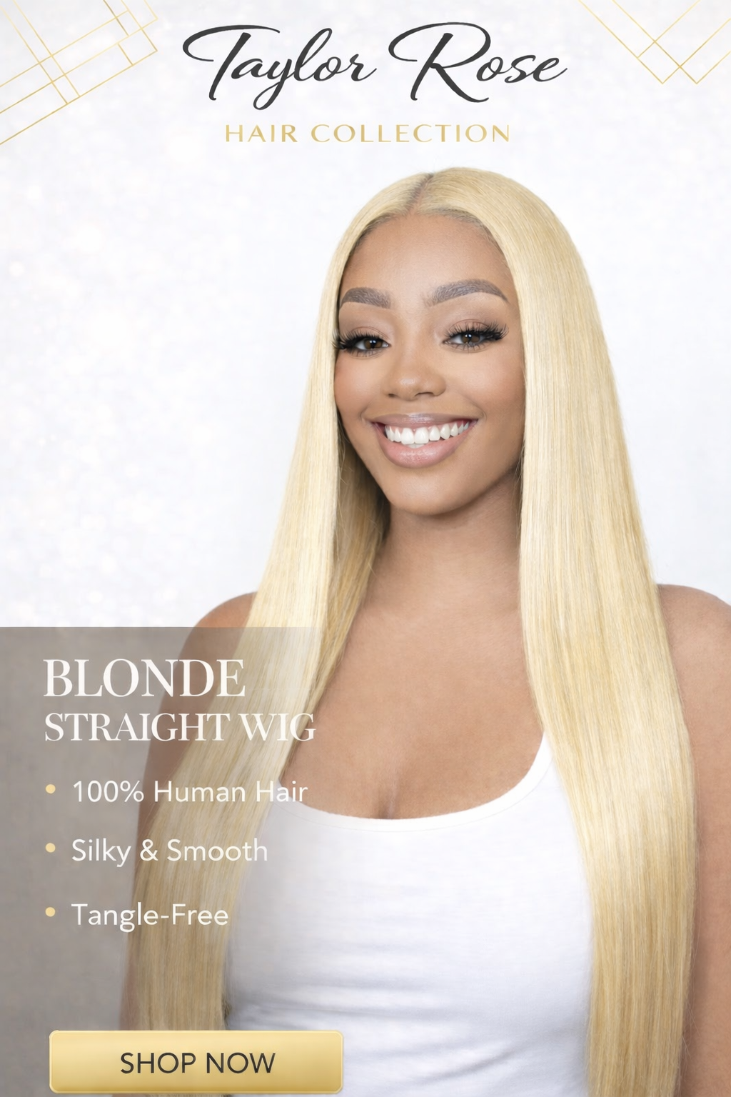 613 Blonde Closure Wigs 180% Density- straight